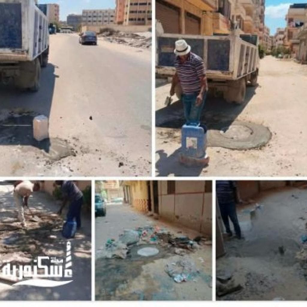 استمرار متابعة الاعمال الميدانية لشركة الصرف الصحى لتحسين مستوى المرافق العامة بحى العجمى